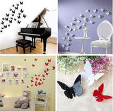 SYGA 12 Pcs 3D Decorative Black Butterfly Wall Stickers