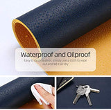 SYGA Desk Pad Protector Waterproof PU Desk Mat Blotters on Desktop Laptop Computer Gaming Keyboard Mouse Pad Non-Slip Desk Writing Mat Cover for Office & Home, Blue & Yellow - 60x30 cm
