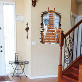 SYGA 3D Effect Rope Bridge Broken PVC Vinyl Wall Sticker