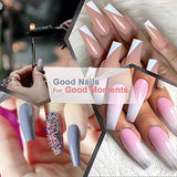 SYGA Tshape False Nails and Glue Bottle Professional Brush On Nail Tip Glue for Press On Nails Fake Nails Long Lasting Press On Nails for Women and Girls- Transparent, 500 pieces