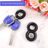 SYGA Sprial Hair Ties 6pcs Phone Cord Sprial Bobbles Traceless Hair Ties Non Tangle Stretchy Hair Bands Ponytail HairBands No Crease Elastic Holders Ideal for All Hair Types- Black, Set of 6pcs