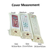 SYGA Fancy Cartoon Bear Fabric Lace Remote Cover TV AC Set Top Box Remote Control Case Teddy Bear Gadgets Appliances- Beige, Set of 3 Pcs