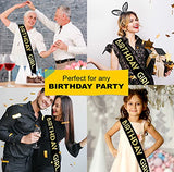 SYGA Party Sash Favor Decoration Party Accessories - Birthday Black