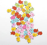Syga 50 Pieces Hen 2 Holes Wooden Buttons Sewing DIY Craft Scrapbooking