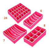 SYGA Set of 4 Multifunctional Portable Combination Folding Storage Box (Pink)