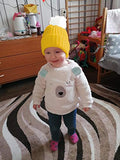 SYGA Baby Hats for Spring Winter, Woolen Pom Pom Plain Printed Caps for Kids Babies for 1-3 Years