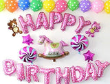 SYGA 16 inch Happy Birthday foil Balloon Set Party decorantion Pink Heart Aluminum Letter