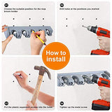 SYGA 5 Positions 6 Hooks Mop and Broom Holder, Broom Organizer Wall Mount Broom Storage and Mop Holder Garage Organizer