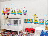 Syga Cartoon animals train wall stickers X_SSYH