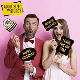 SYGA Black and Golden Birthday Party Photo Booth Props Craft Item (Set of 27)