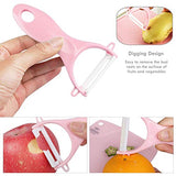 SYGA Ceramic Fruit Knife Sets Paring Knives Chopping Boards Fruits Peeler 3PCS Suits Kitchen Cooking Vegetable Ceramic Knife Tools_Pink