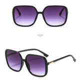 2021 new sunglasses women's ins big face thin square frame He Sui Zhang Ruonan same style sunglasses black frame progressive color