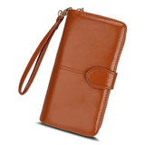 Syga PU Leather Hand Grip Wallet for Women, Brown