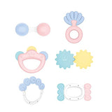 SYGA 6 Pcs Light Colored Different ShapesBaby Rattle Toys