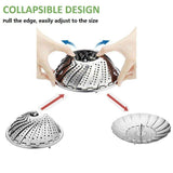 SYGA Stainless Steel Vegetable Steamer Basket/Insert for Pots, Pans, Crock Pots & More. 7.5" to 11"