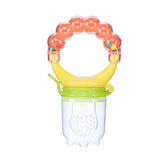 SYGA Medium Ring Style Fresh Food Nibbler Fruit Feeder Nipple Pacifiers Bottles_Red