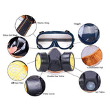 SYGA Pesticide Formaldehyde Paint Spray Protection Double Tank Reusable Respirator Activated Carbon Silicone Antivirus with Inbuilt Filter Half Mask for Unisex (Black)