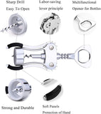 SYGA Wing Corkscrew Zinc Alloy Wine Opener with Non-Slip Silicone Handle Professional Multifunctional 2 in 1 Red Wine Beer Bottle Opener for Home Bars Cafs Restaurants and More - Black, A30-1
