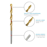 SYGA 50Pcs Twist Drill Bit Set, Titanium Coated High Speed Steel, Mini Drill Bit, Micro Precision 1/1.5/2/2.5/3mm Drill Tool