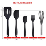 SYGA 5 Pieces Silicone Kitchen Utensils Spoon Set Cooking & Baking Tool Sets Non-Toxic Hygienic Safety Heat Resistant
