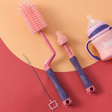 SYGA 3 Pcs Silicone Baby Bottle Brush Set, 360° Rotating Long Handle Water Bottle Cleaner Brush, Teat & Straw Brush Cleaning Cup Brush for Baby Bottles Plastic Bottles Glass Bottles Straws