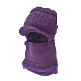 SYGA Women Balaclavas Hat Beanie Snow Ski Winter Knit Velvet Neck Scarf Hiking Sports for Autumn Winter, Free Size