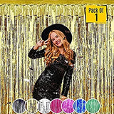 SYGA 1 Pieces 2x1 Meter Metallic Decoration Curtain Foil for Party Celebrations- Golden