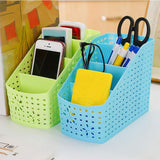 SYGA 4 Compartment Plastic Remote Stand,Makeup Organizer,Basket Desktop Storage Organizer
