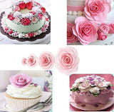 Syga 3pcs Cake Decoration Mold, DIY One-Piece Molded Fondant Roses Printing Mould Tool Set, Food Grade Cutter Modeling Tools for Christmas Party Wedding Cake in Mould Dessert Decorators, White