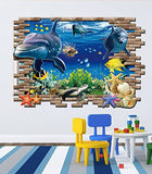Syga Vinyl 3D Underwater World Wall Sticker, 70 x 100 cm