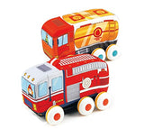 SYGA Large Size 2 Pcs Square and Triangle Shaped 6 Wheels Pullback Cloth Car