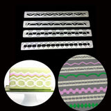 SYGA 4pcs / Set Geometry Wave Sugar Craft Plastic Fondant Cutter Cake Mould Cake Decoration