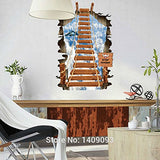 SYGA 3D Ladder Sky Plane Wall Stickers