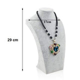 SYGA Ice Grey Velvet Necklace Pendant Chain Jewelry Bust Display Holder Stand for Women (29 x 17 cm)