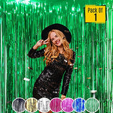 SYGA 1 Pieces 2x1 Meter Metallic Decoration Curtain Foil for Party Celebrations- Green