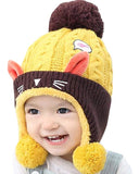 SYGA Baby Boys Girls Winter Earflap Beanie Hat Knitted Pompom Cap