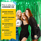 SYGA 1 Pieces 2x1 Meter Metallic Decoration Curtain Foil for Party Celebrations- Green