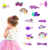 SYGA 14 Pieces Baby Hair Clip For Girl Alligator Teeth Hair Accessory For All Type of Infant Toddler Baby Hairs Bow Animal Cartoon Rainbow Heart Flower Crown Fruit Patterns Set of 14