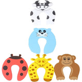 SYGA 5 Pcs Children Safety No Finger Pinch Foam Door Stopper. Colorful Cartoon Animal Cushion - Ramdom Bundled Baby Child Kid Cushiony Finger Hand Safety, Curve Shaped Door Stop Guard