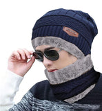 SYGA Women Hat & Scarf, Velvet Neck Scarf Beanie Hat Skiing Hat Hiking Sports for Autumn Winter, Free Size