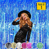 SYGA 1 Pieces 2x1 Meter Metallic Decoration Curtain Foil for Party Celebrations- Blue
