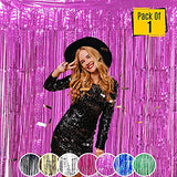 SYGA 1 Pieces 2x1 Meter Metallic Decoration Curtain Foil for Party Celebrations- Dark Purple