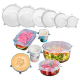 SYGA Air-Tight Silicone Stretch Lids, Reusable Silicone Lid Bowl Covers for food with Improved Grip Sealer with Platinum Food Grade Silicone, BPA free, 6 Pack of Various Sizes