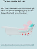 SYGA Baby Bath Tub, Foldable Bathtub with Support Cushion, Drain Plug,Stable Anti-Skid Collapsible Infant Shower Basin for Toddlers Newborns Bathing