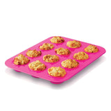 SYGA 12 Round Cup Silicone Muffin Cupcake Baking Pan Non Stick Dishwasher Microwave Safe