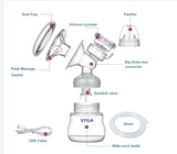SYGA Electric Breast Pump Maternal Breast Milking Suction Large Automatic Massage Polactin Mute (Pink)
