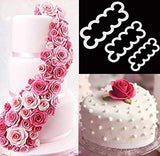 Syga 3pcs Cake Decoration Mold, DIY One-Piece Molded Fondant Roses Printing Mould Tool Set, Food Grade Cutter Modeling Tools for Christmas Party Wedding Cake in Mould Dessert Decorators, White