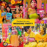 SYGA All Occasion Indian Family Photo Booth Party Props Craft Item for Wedding, Baby Shower, Birthday Multi Color (Set of 41, Large)