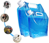 Syga 10 Liters Portable Collapsible Water Storage Tank Water Container Water Carrier Lifting Bag Camping Hiking Survival Kit Tool- Blue, Pack of 2