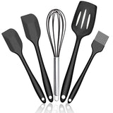 SYGA 5 Pieces Silicone Kitchen Utensils Spoon Set Cooking & Baking Tool Sets Non-Toxic Hygienic Safety Heat Resistant